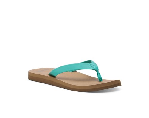 Sanuk Womens Ashland ST Vegan Turquoise Flip Flops | GZANWD428